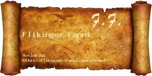Flikinger Fanni névjegykártya
